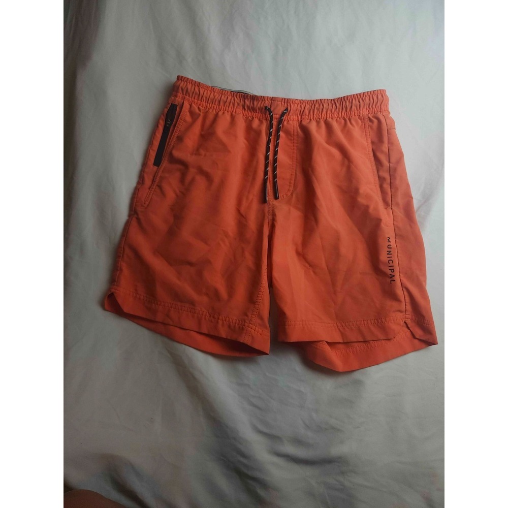 Municipal Athletic Shorts Mens Small Orange Woven Streetwear Urban Utility Norm